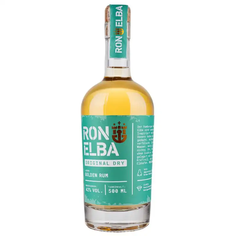 Bottle of Gentleman‘s Food Ron Elba Original Dry Golden Rum