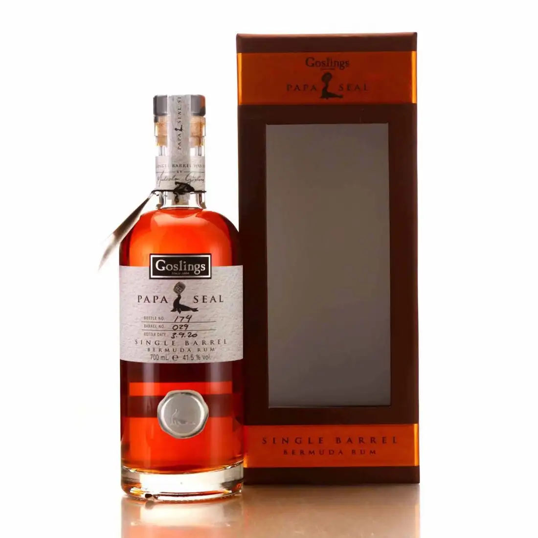 Bottle of Goslings Papa Seal Single Barrel