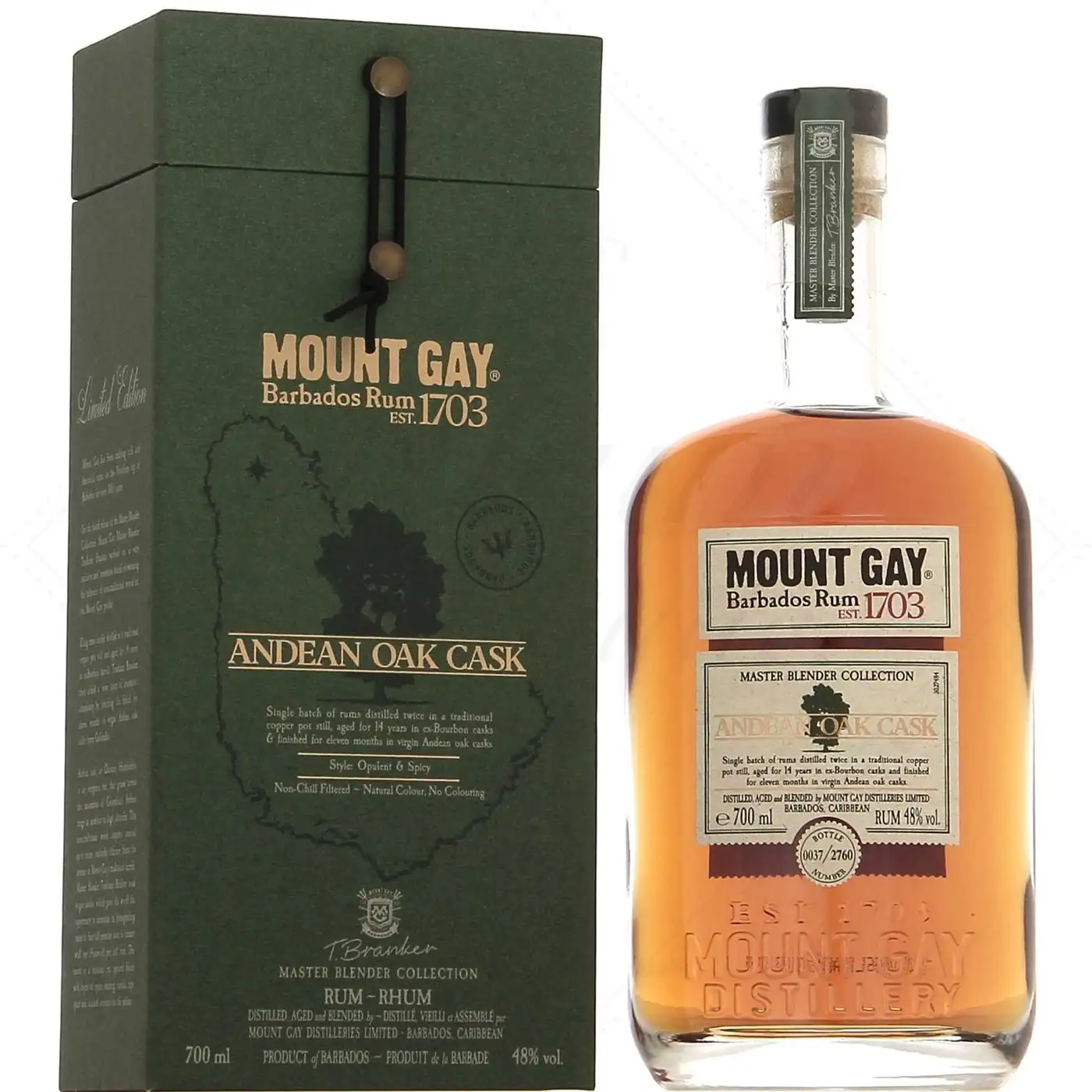 Bottle of Mount Gay Master Blender Collection - Andean Oak Cask