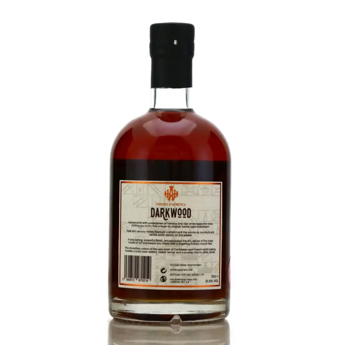 Image haute résolution de Heroes &amp; Heretics Hampden Darkwood Single Cask (Cognac Finish) 2016
