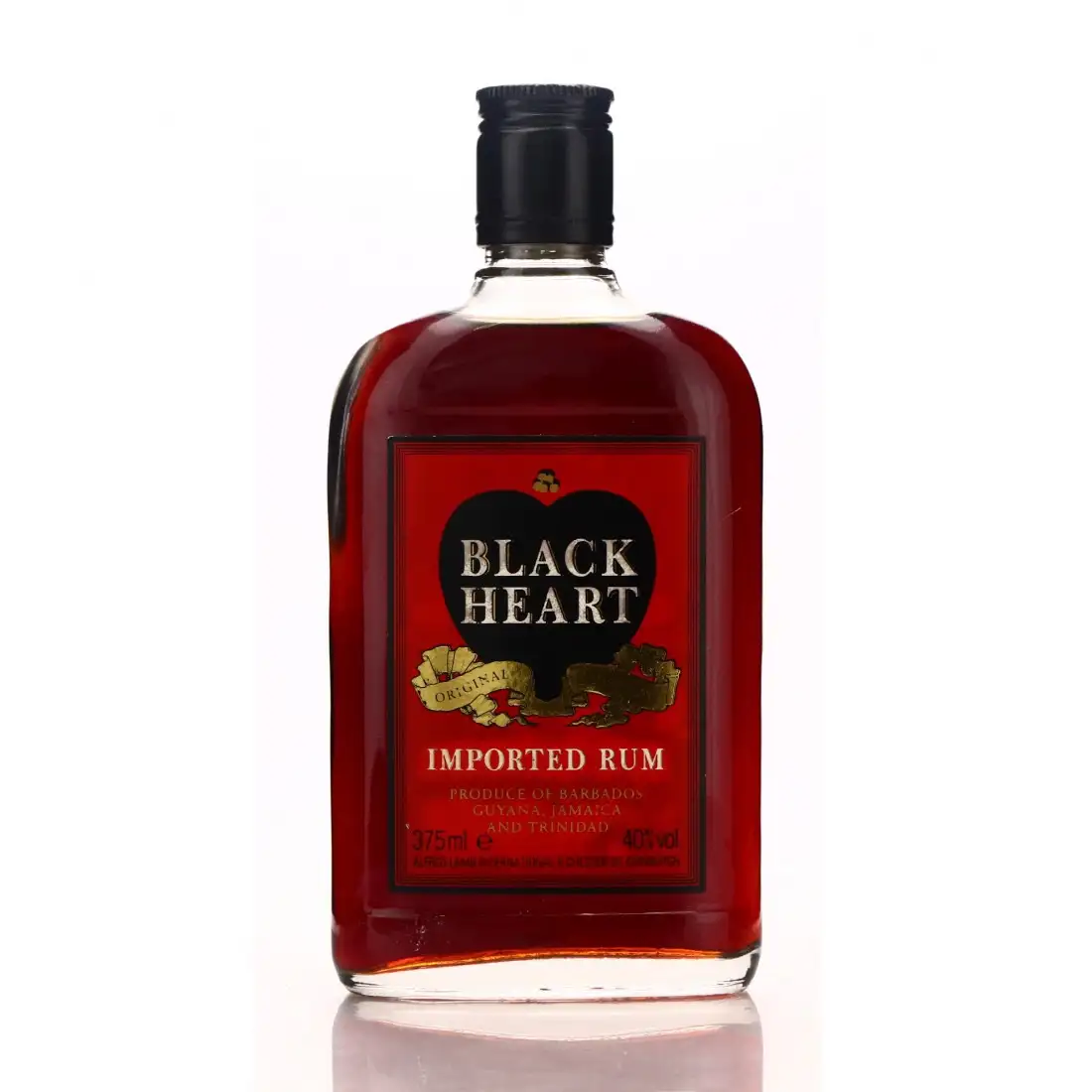 Bottle of Alfred Lamb‘s Black Heart Imported Rum