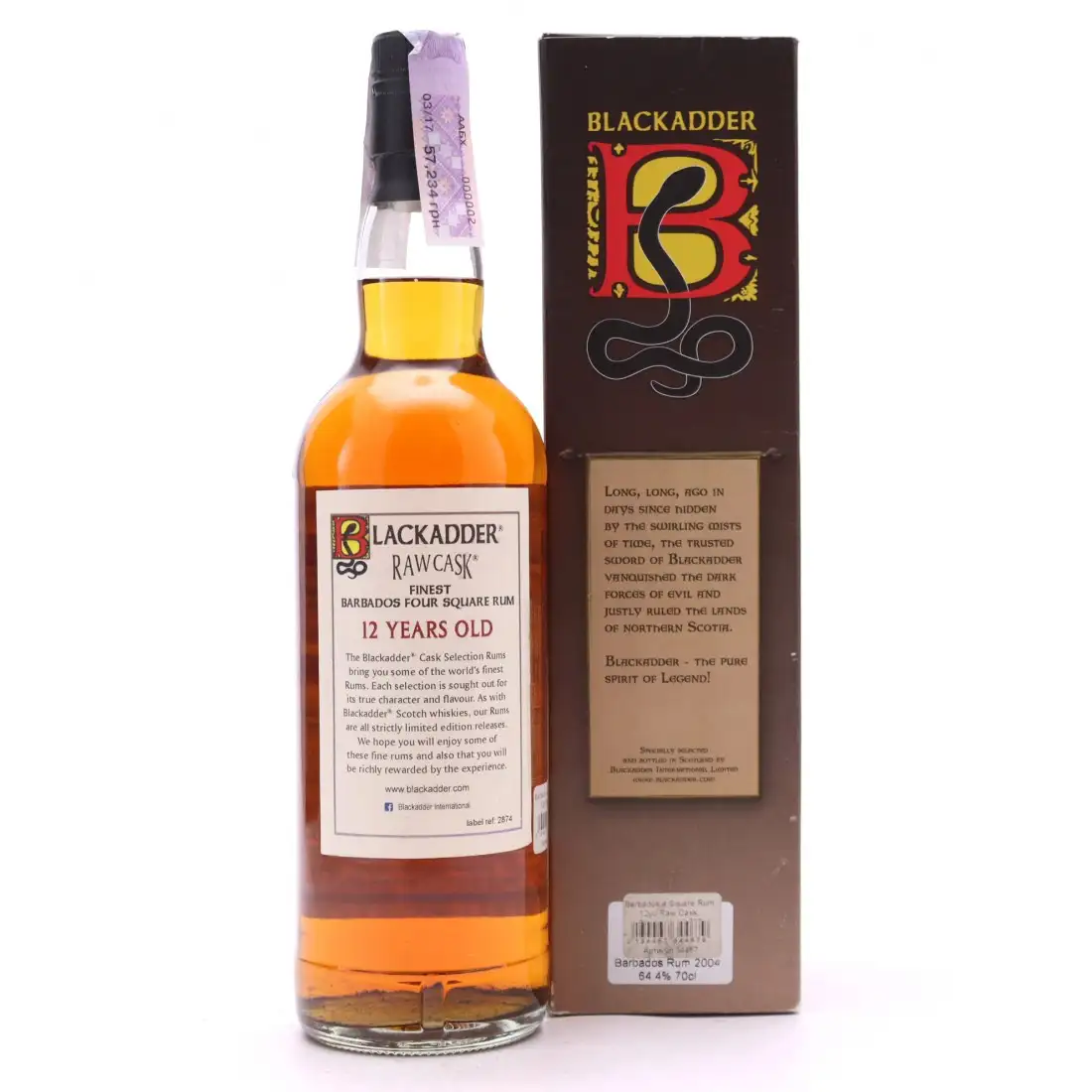 Image haute résolution de Blackadder Foursquare Raw Cask Four Square Rum 2004