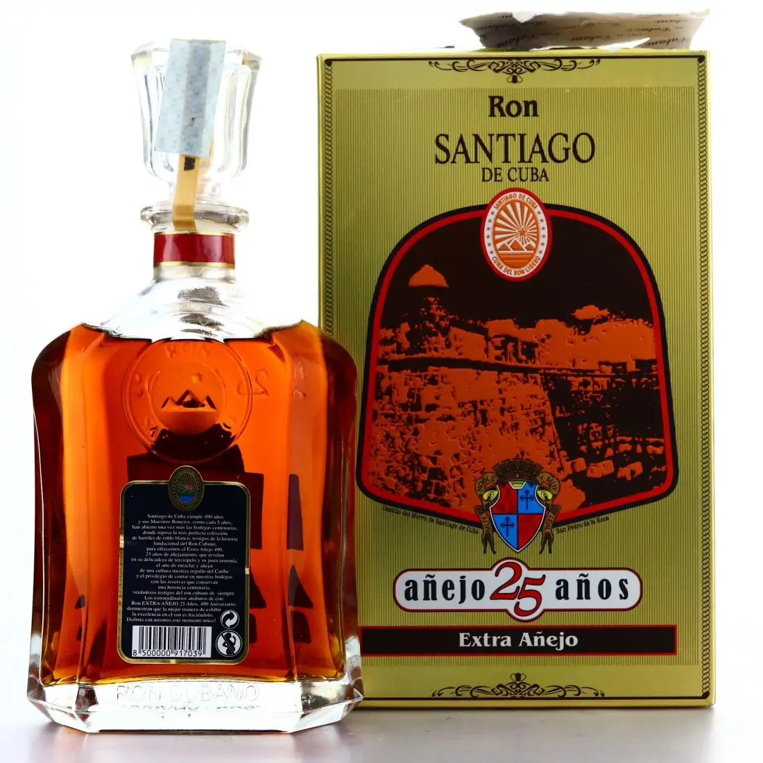 High resolution image of Santiago de Cuba Extra Añejo 25 Años