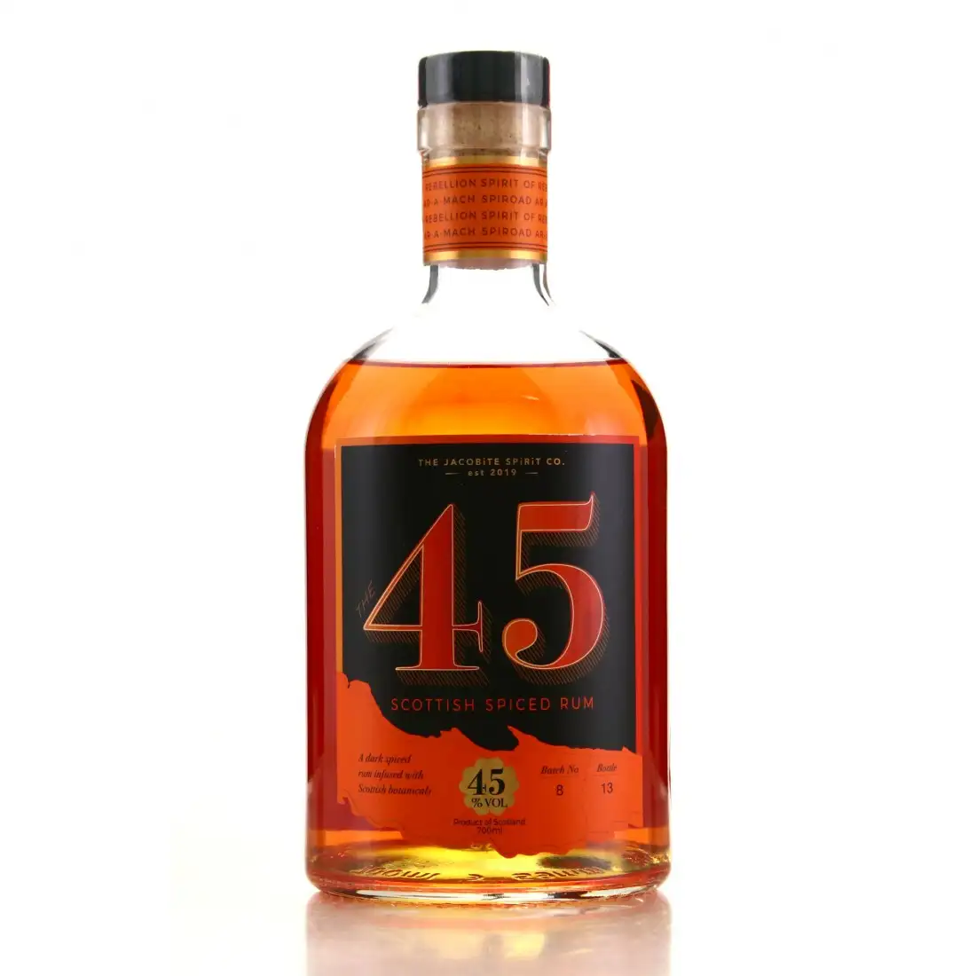 Bottle of The Jacobite Spirit Co The 45 Scottish Spiced Rum 2020