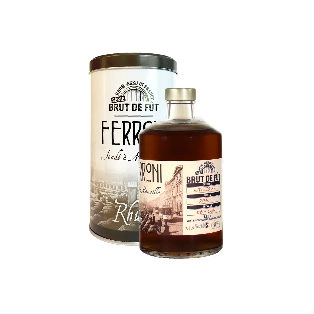 Bottle of Ferroni Brut de Fût Antilles Françaises 2016