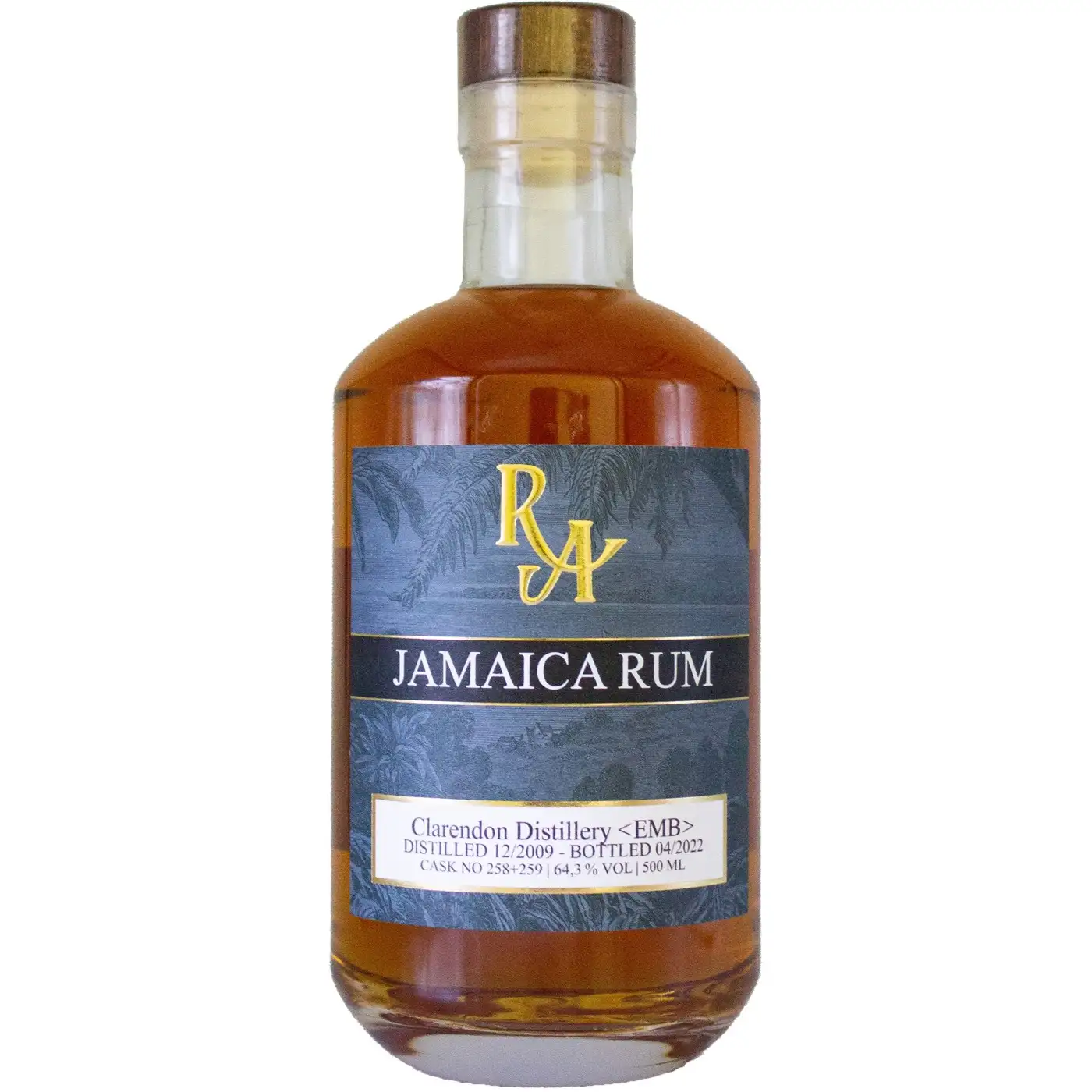 Bottle of Clarendon RA Jamaica Rum EMB 2009