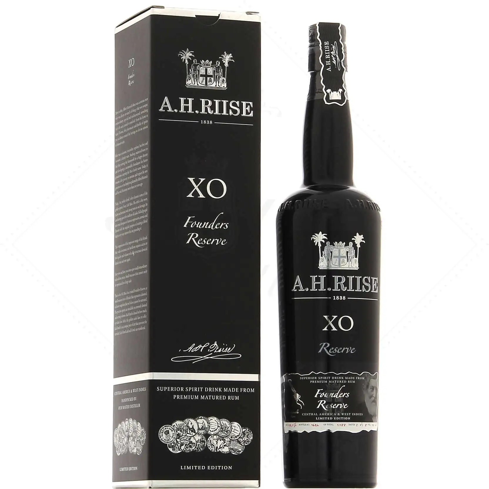 Bottle of A.H. Riise XO Founders Reserve 2nd Edition