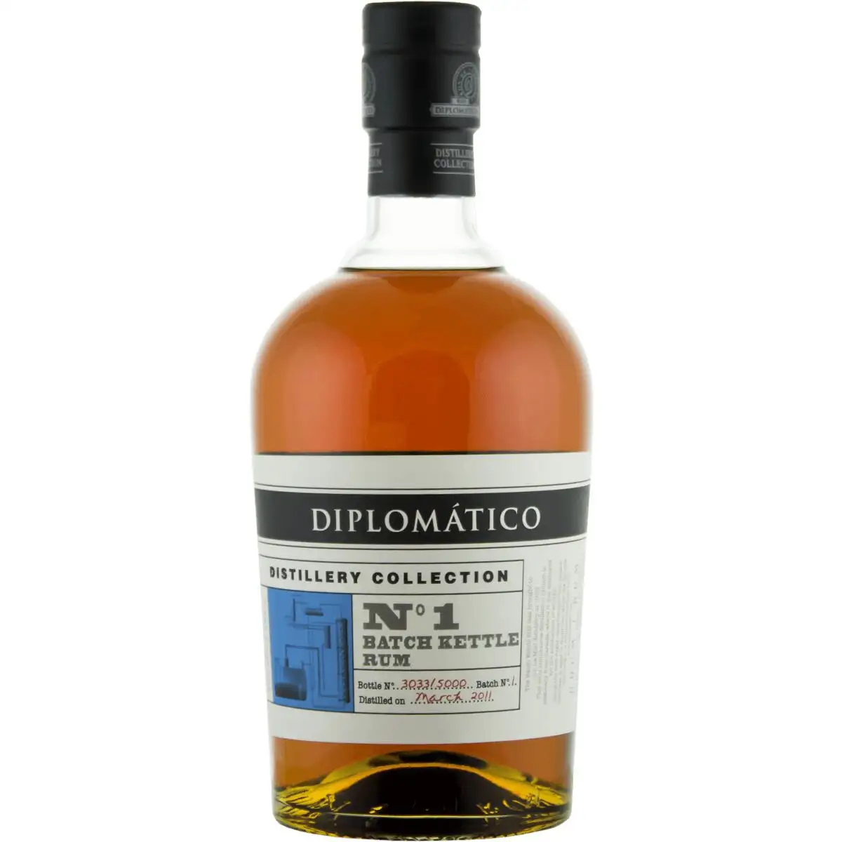 Bottle of Diplomático No. 1 Single Batch Kettle Rum