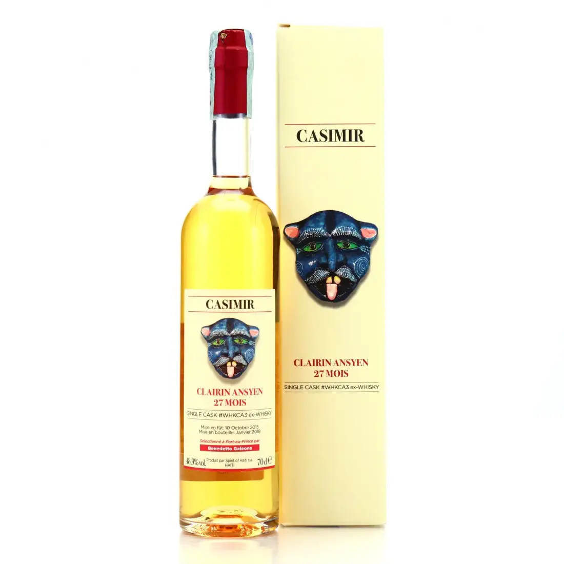 Bottle of Velier Casimir Clairin Ansyen Benedetto Galeone 2015