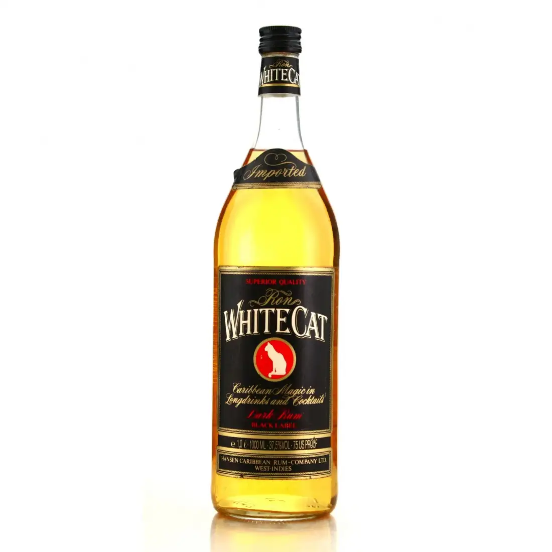 Bottle of Hansen White Cat West Indies Dark Rum