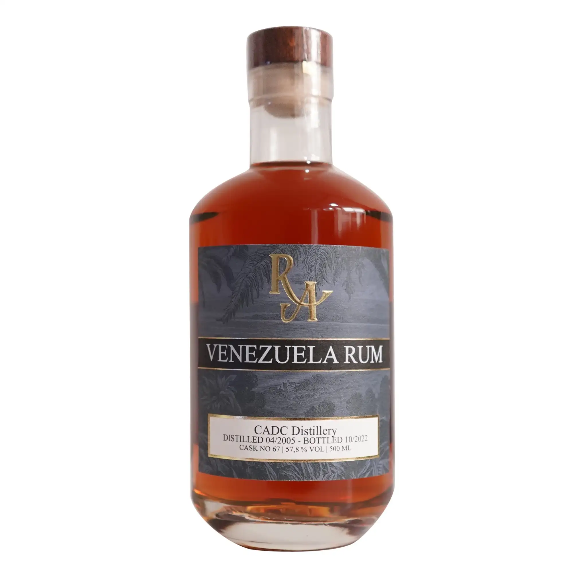 Bottle of C.A.D.C RA Venezuela Rum 2005