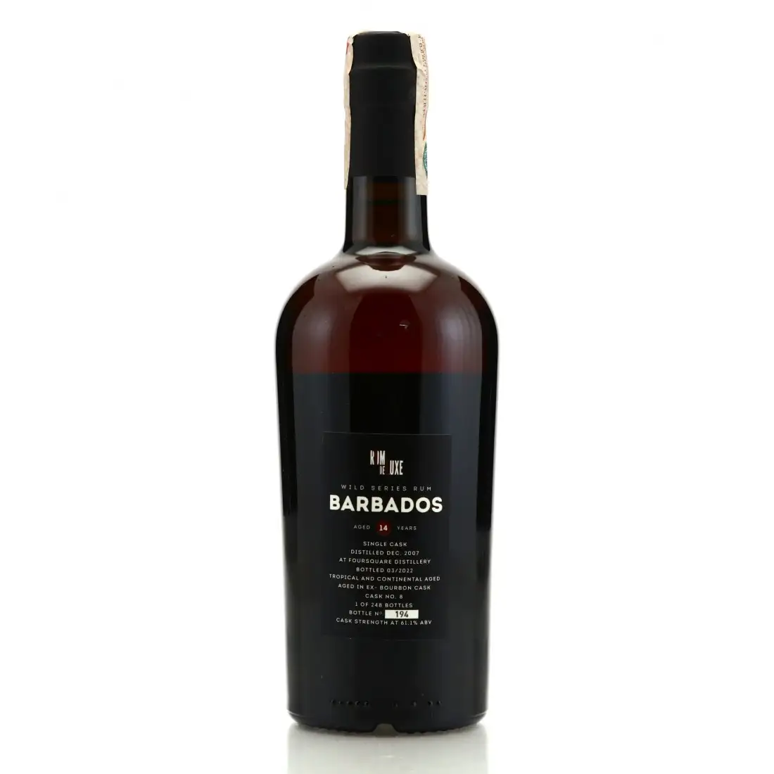 Image haute résolution de Romdeluxe Foursquare Wild Series Rum Barbados No. 25 (Batch 2) 2007