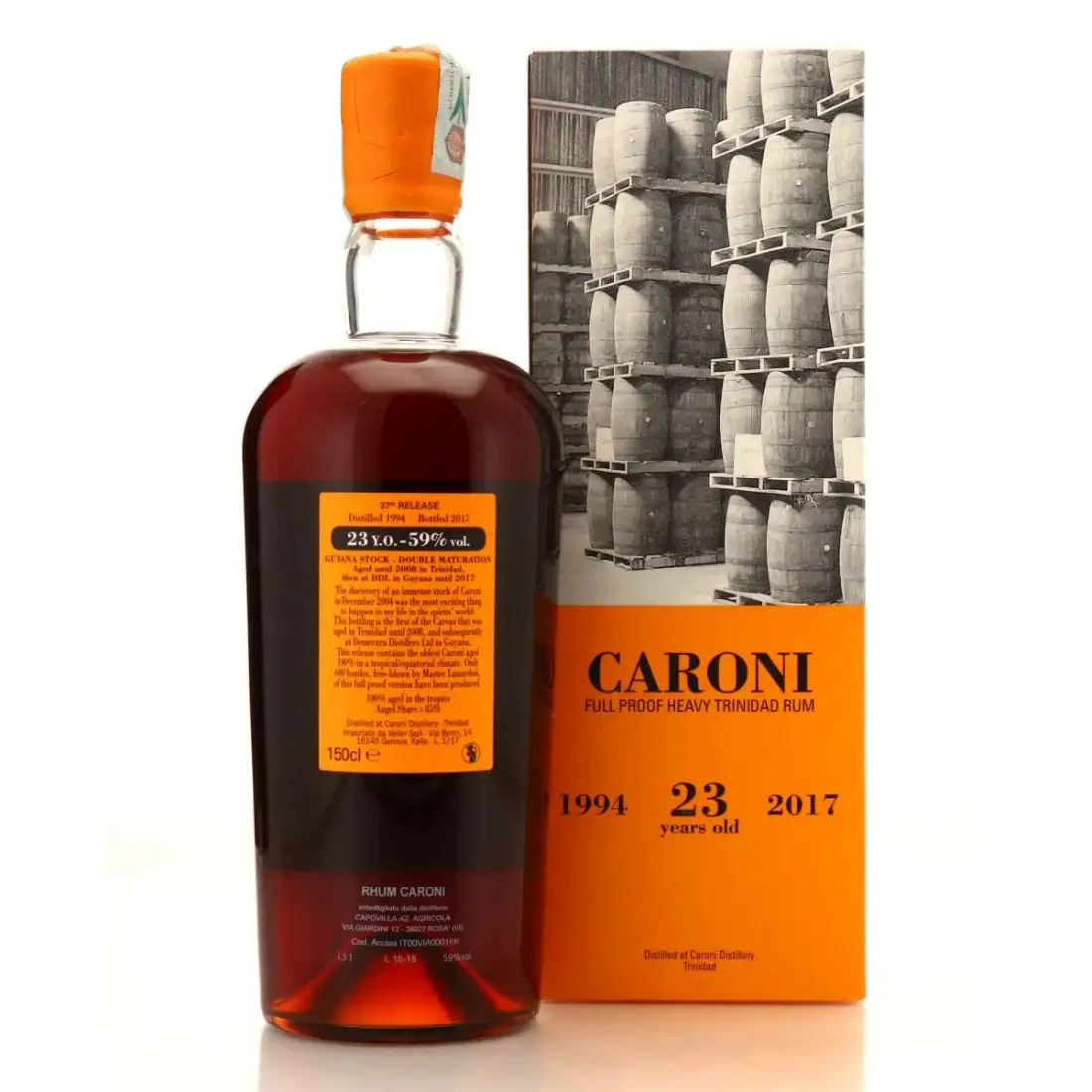 High resolution image of Velier Caroni 37th Release Heavy Trinidad Rum Guyana Stock (Magnum) HTR 1994