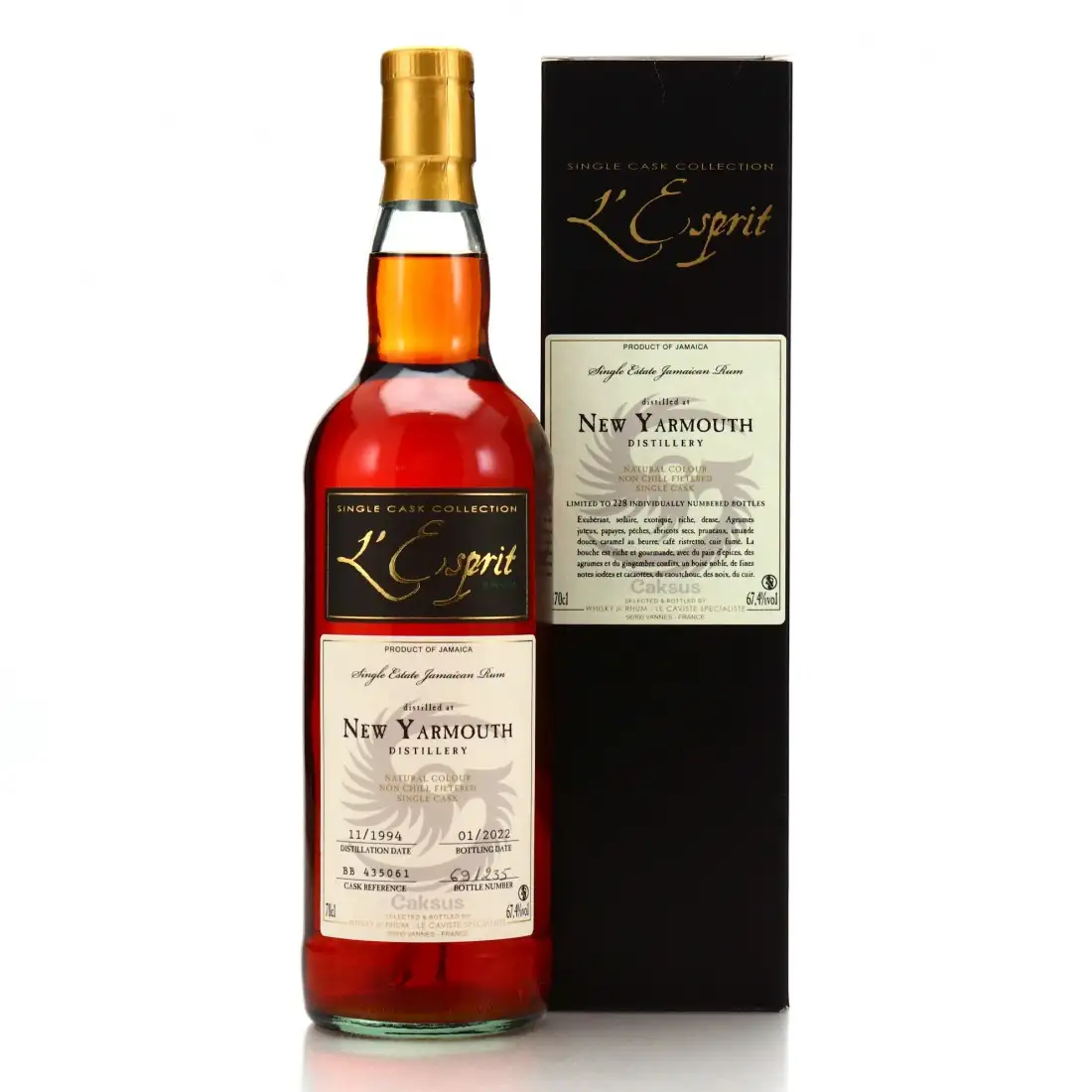 Bottle of Whisky & Rhum New Yarmouth L‘Esprit 1994