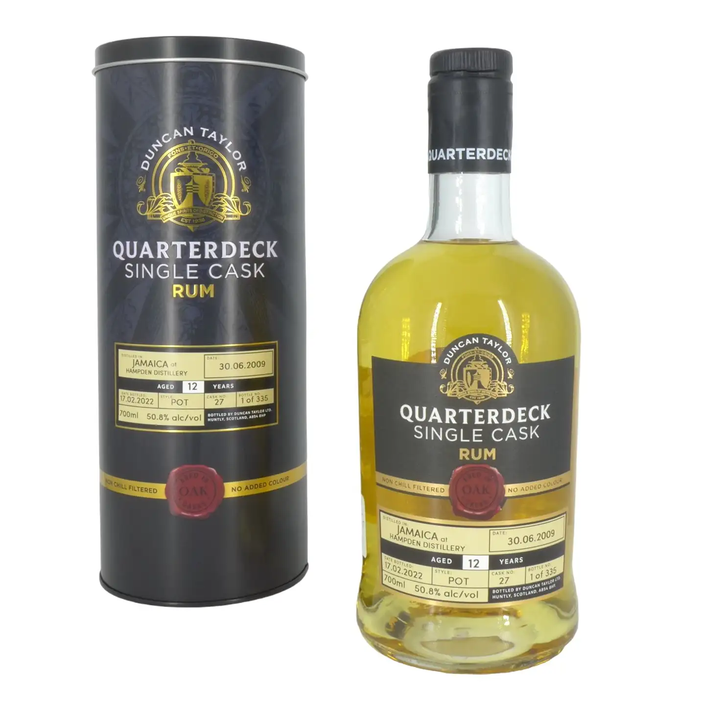 Bottle of Duncan Taylor Hampden Quarterdeck Single Cask Jamaica Rum 2009