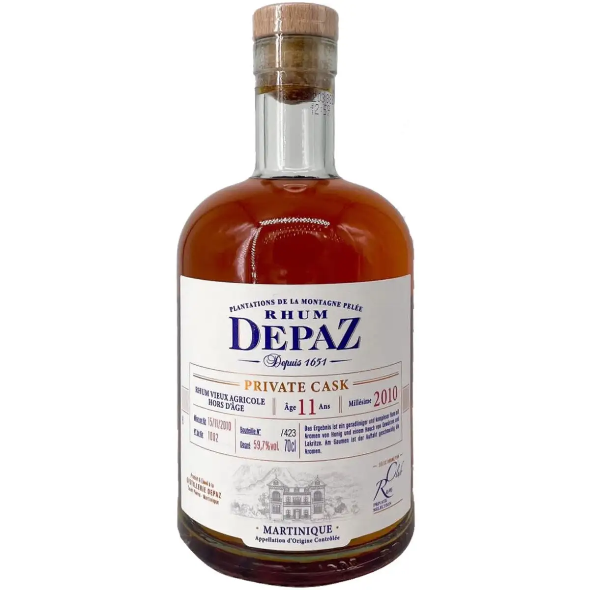Bottle of Depaz Private Cask (Rumclub Private Selection) 2010