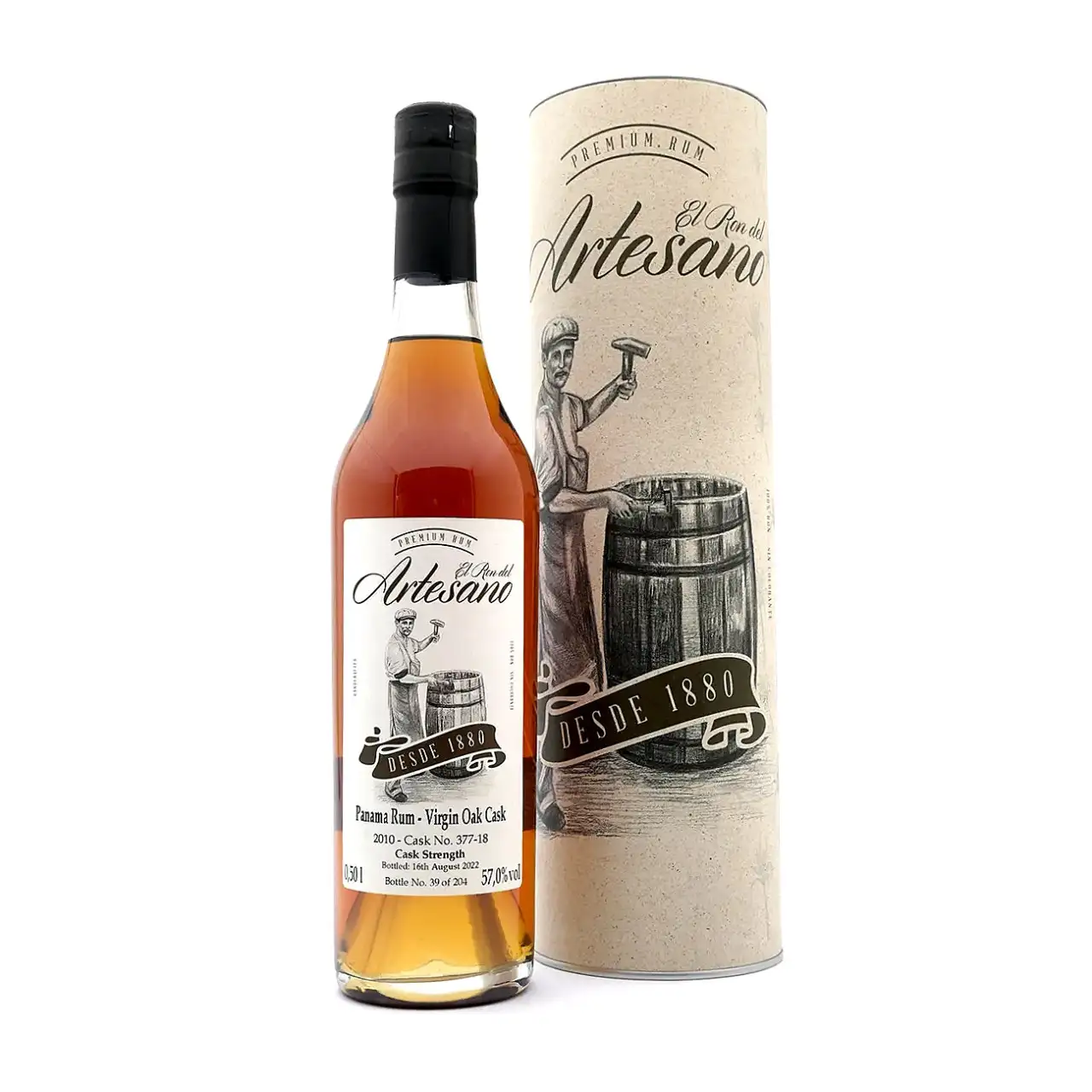 Bottle of El Ron del Artesano Panama Rum - Virgin Oak Cask 2010