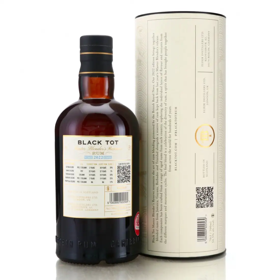 Image haute résolution de Elixir Distillers of London Black Tot Rum Master Blender’s Reserve 2022