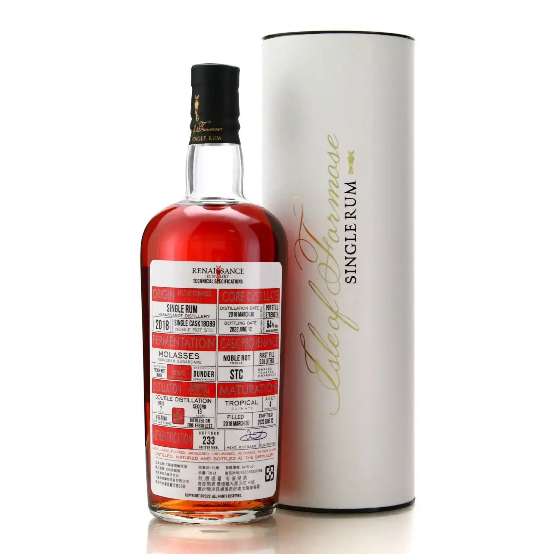 Image haute résolution de Renaissance Single Rum 2018