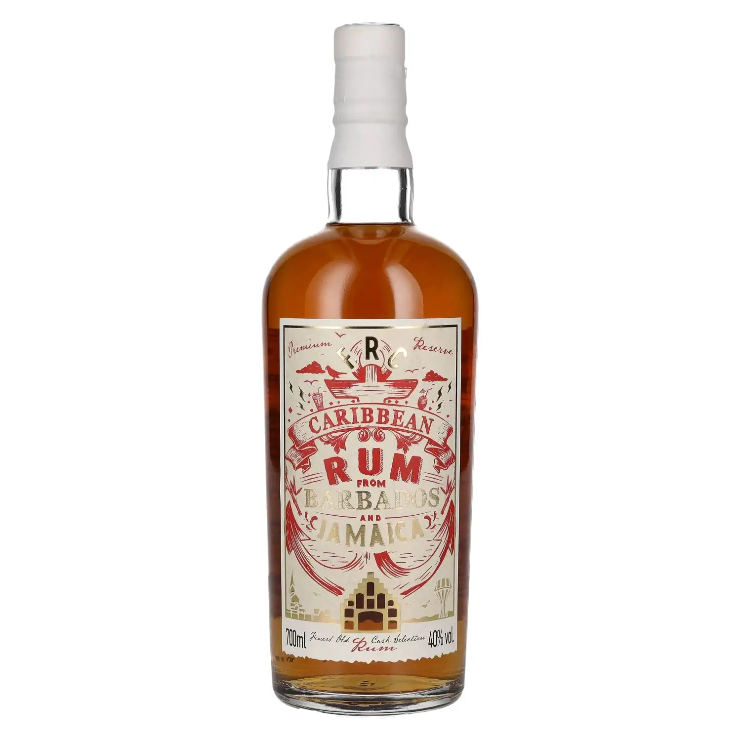 Bottle of Flensburg Rum Company Caribbean Rum from Barbados & Jamaica