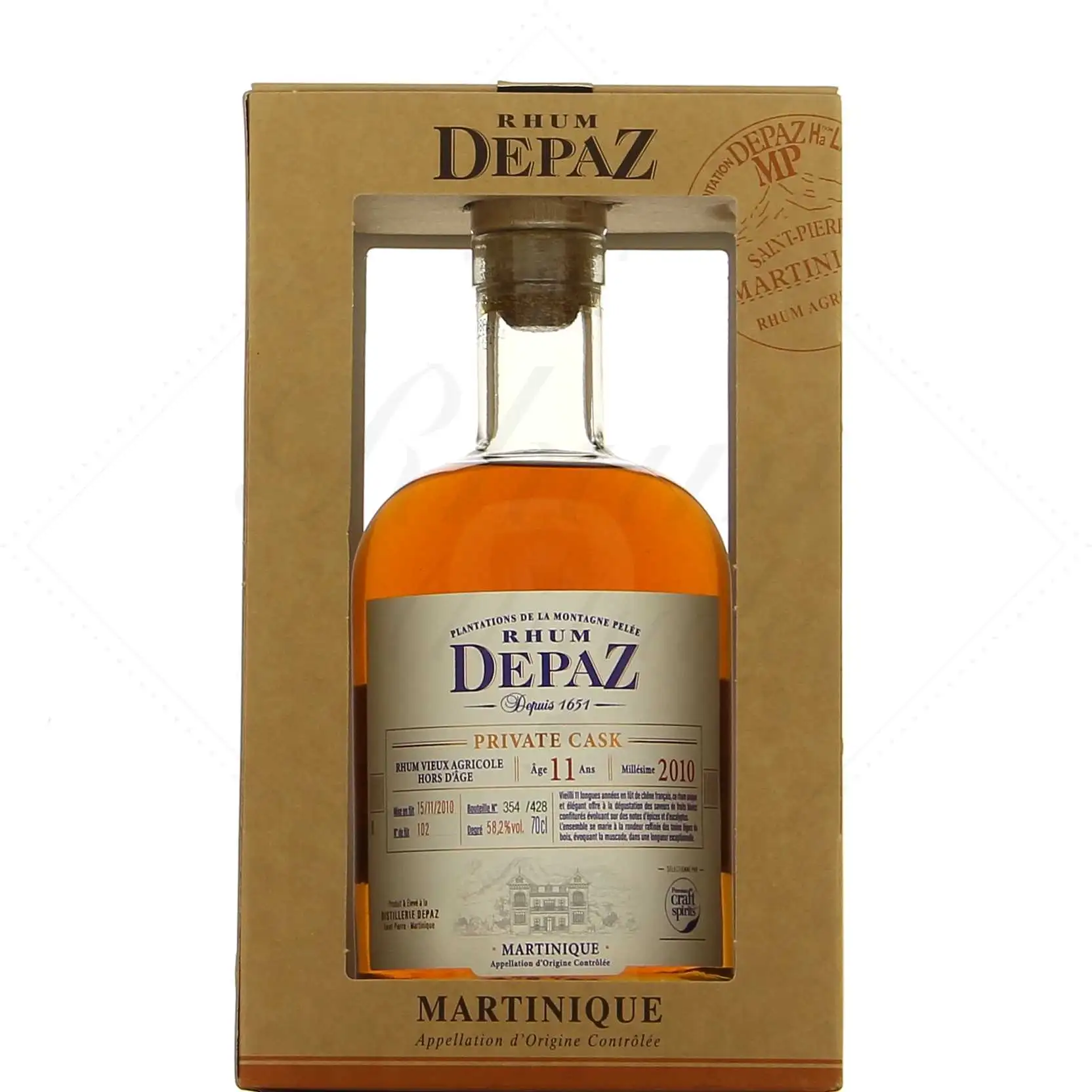 Bottle of Depaz Private Cask (Premium Craft Spirits Selection) 2010