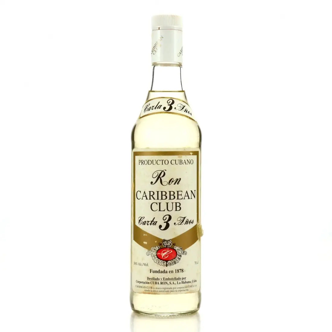 Bottle of Santiago de Cuba Ron Caribbean Club Carta 3 Años (Vintage)