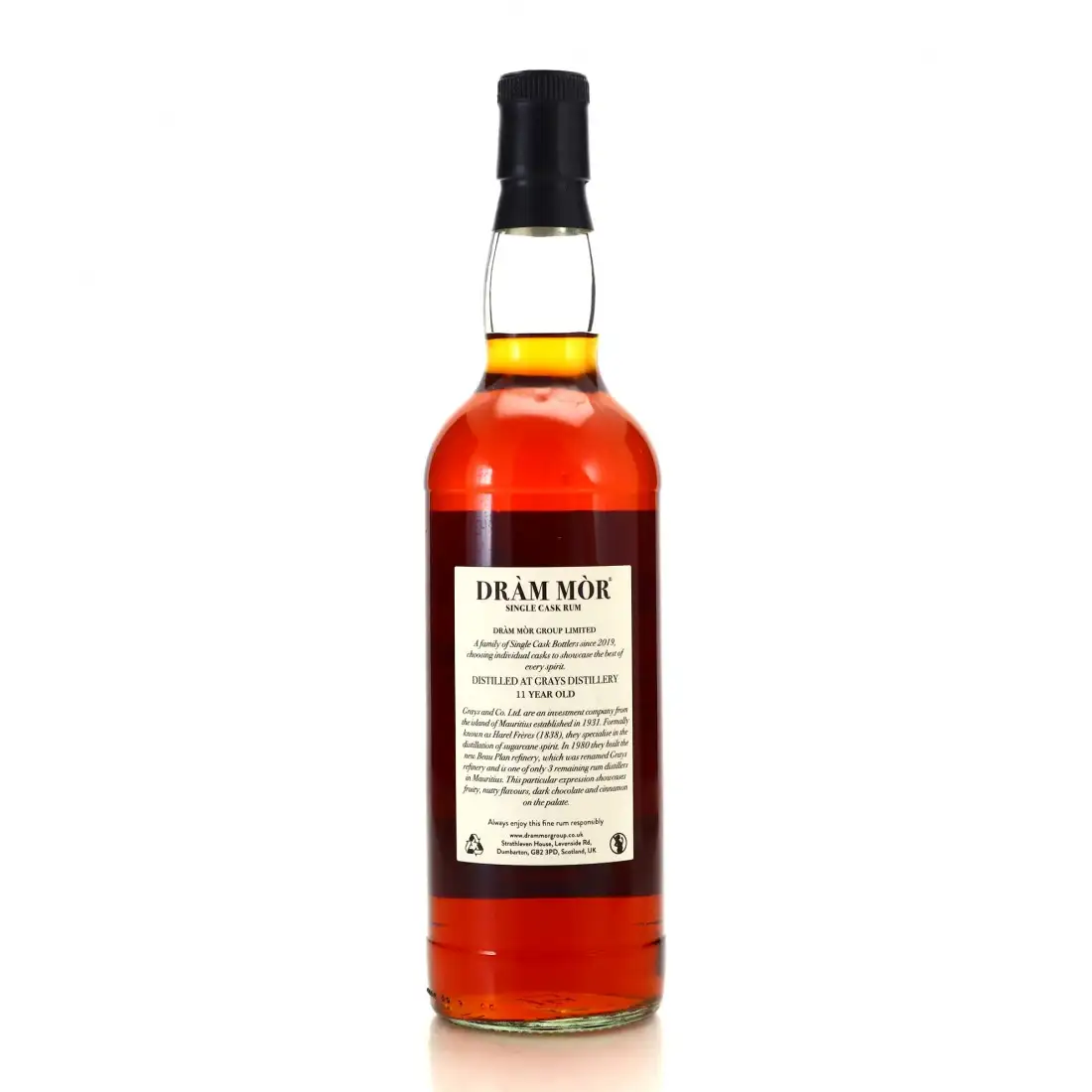 High resolution image of Dràm Mòr Grays Single Cask Rum 2010
