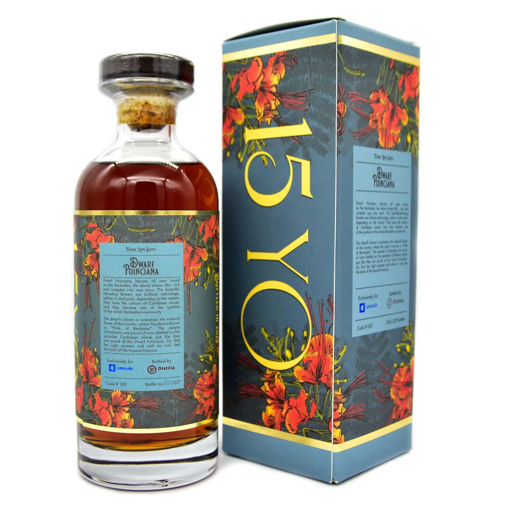 Image haute résolution de Distilia Foursquare Floral Rum Series Dwarf Poinciana (Catawiki) 2006