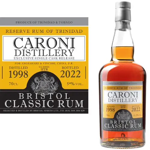 Bottle of Bristol Caroni Reserve Rum of Trinidad HTR 1998
