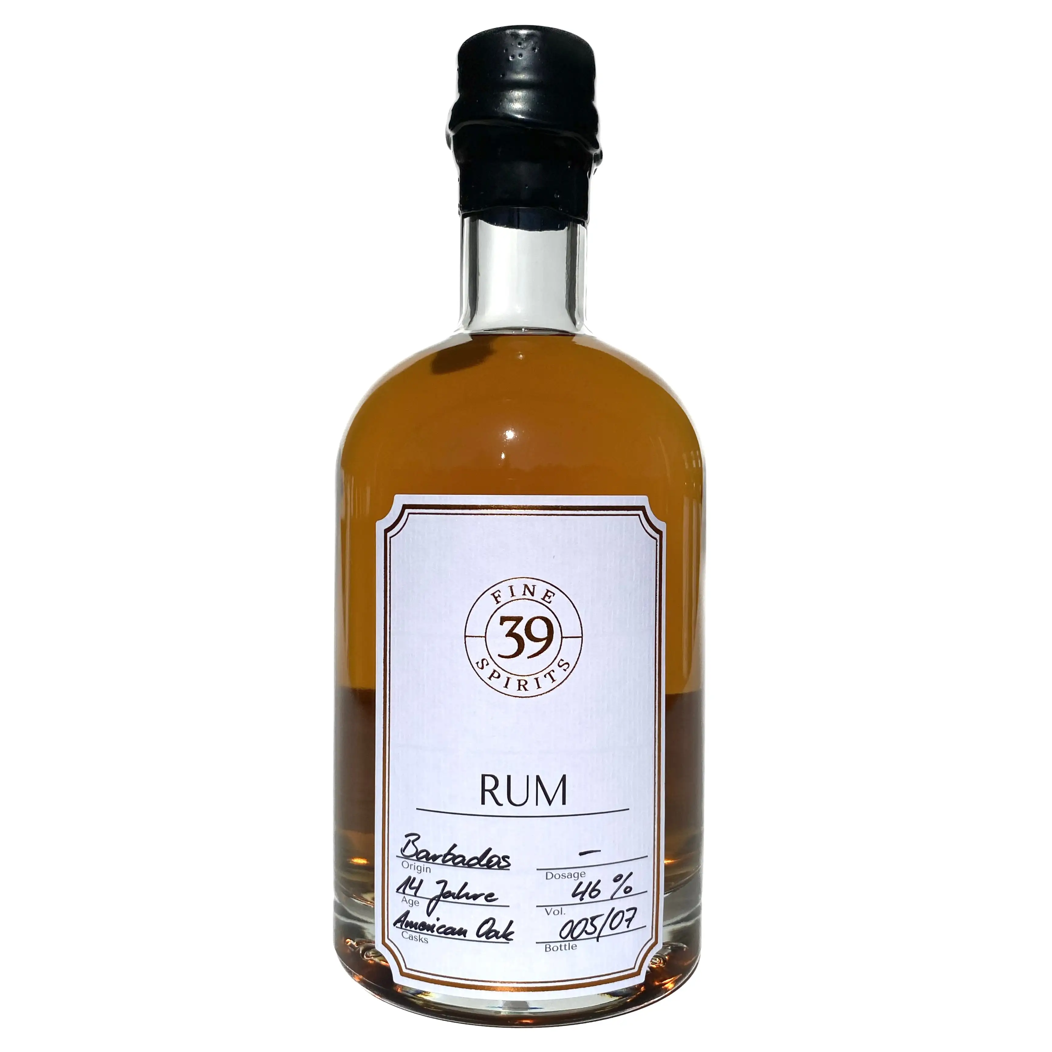 Bottle of 39 Fine Spirits Barbados Rum