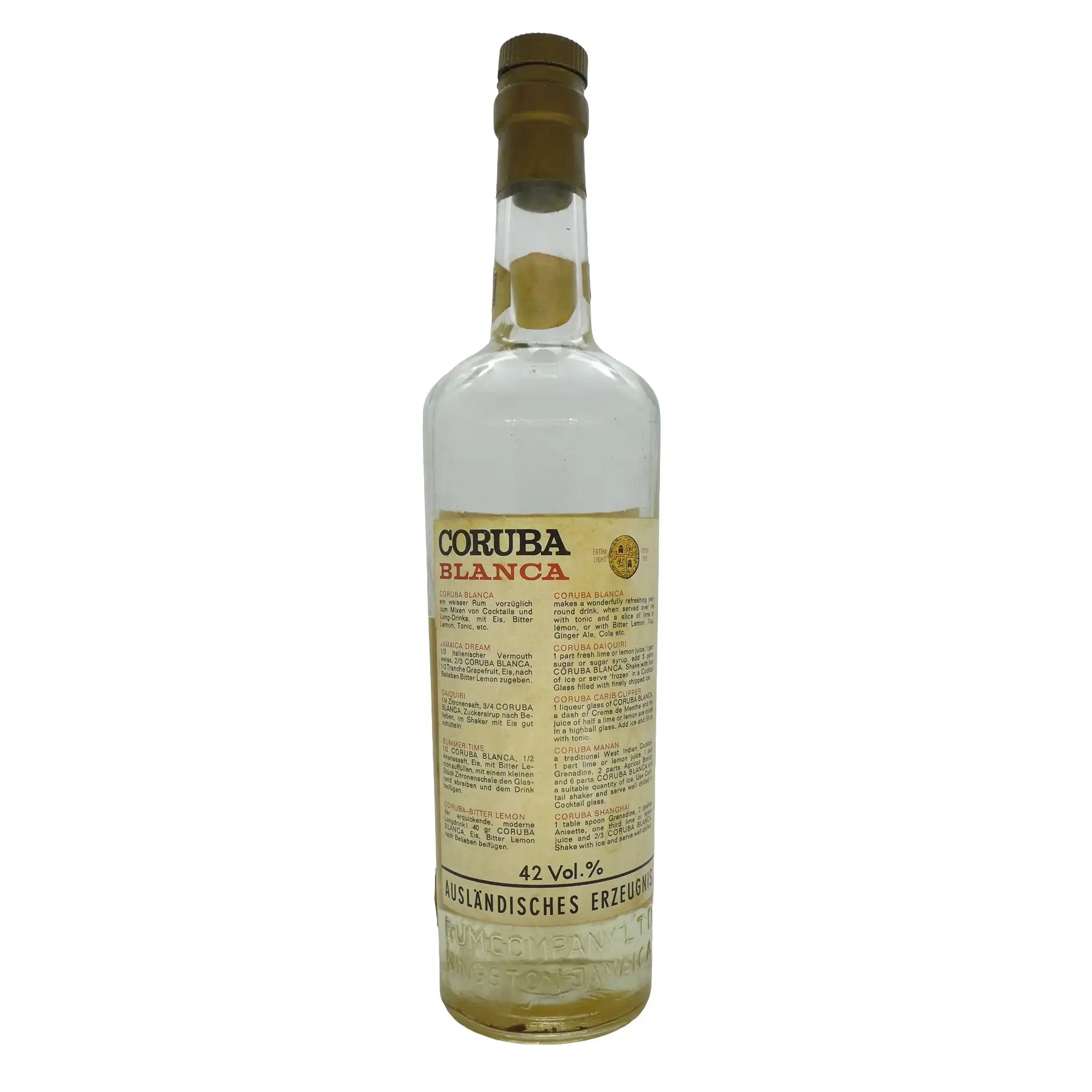High resolution image of Compagnie Rhumière de Bâle Coruba Blanca White Rum