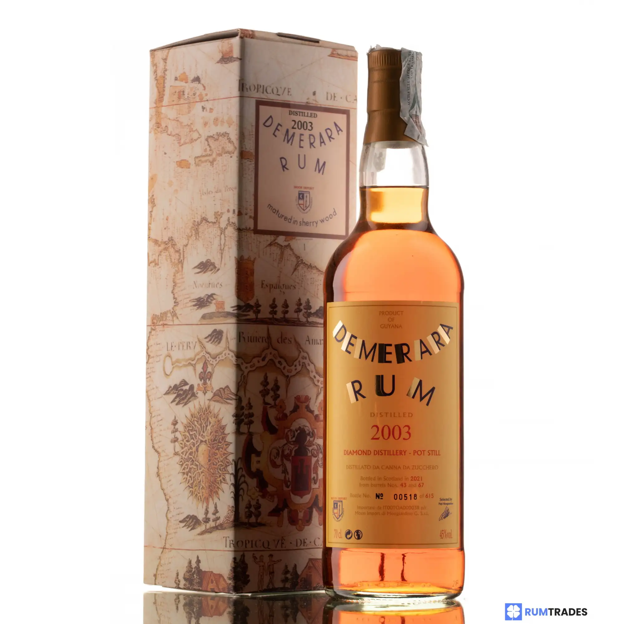 Bottle of Moon Import Diamond Demerara Rum 2003