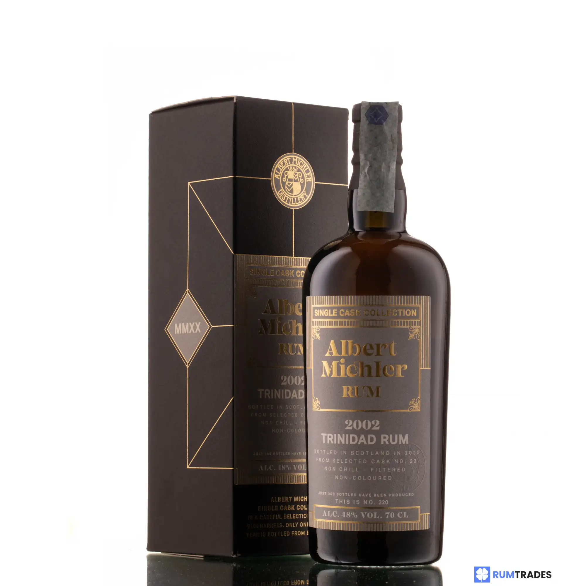Bottle of Albert Michler Distillery T.D.L Trinidad Rum 2002