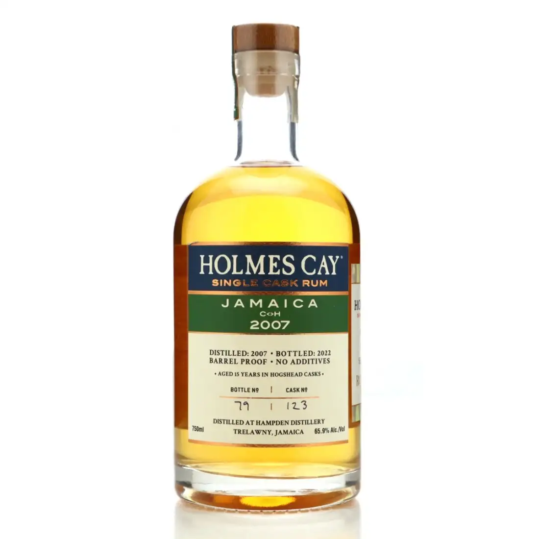 Bottle of Holmes Cay Hampden Jamaica C<>H 2007