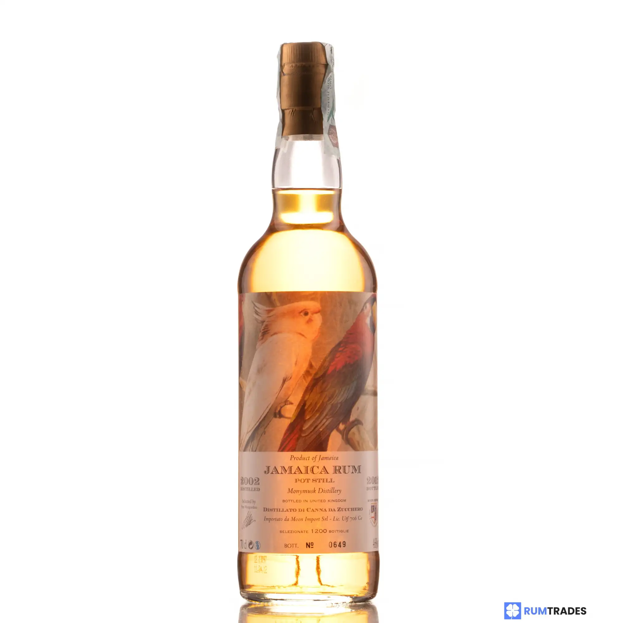 High resolution image of Moon Import Clarendon Jamaica Rum 2002