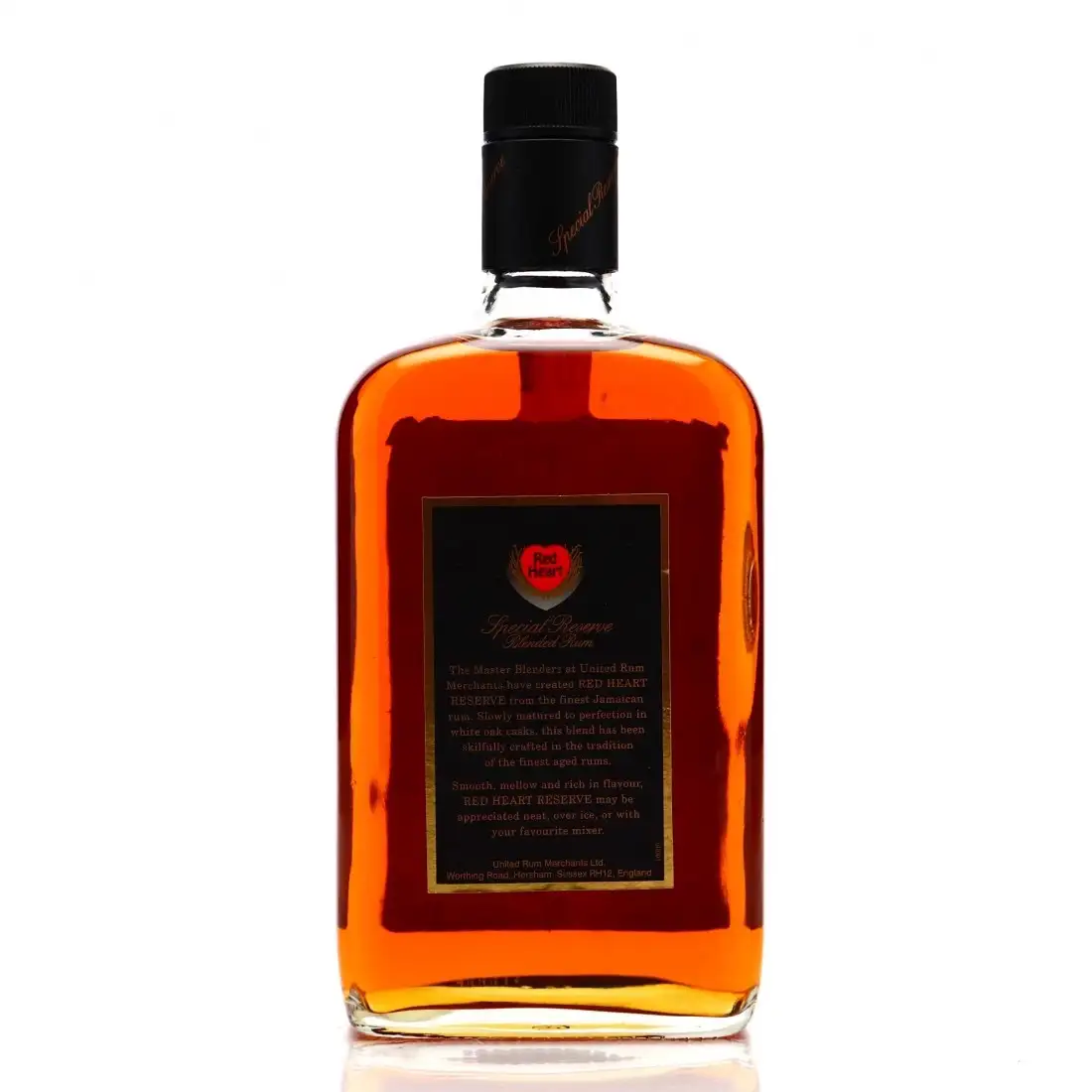 High resolution image of United Rum Merchants Ltd. Red Heart Special Reserve