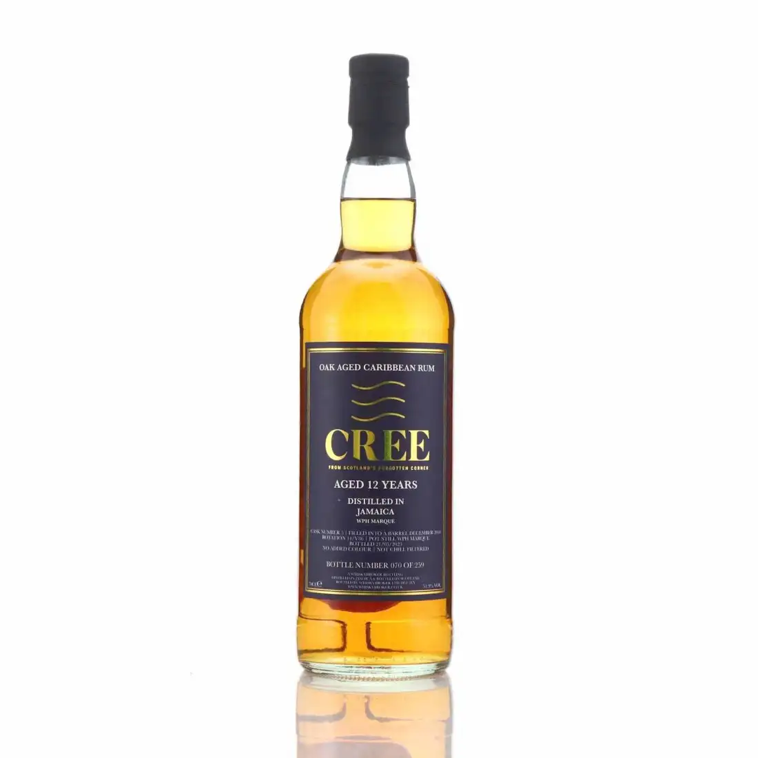 Bottle of Whiskybroker Worthy Park Cree (Oak Aged Caribbean Rum) WPH 2010