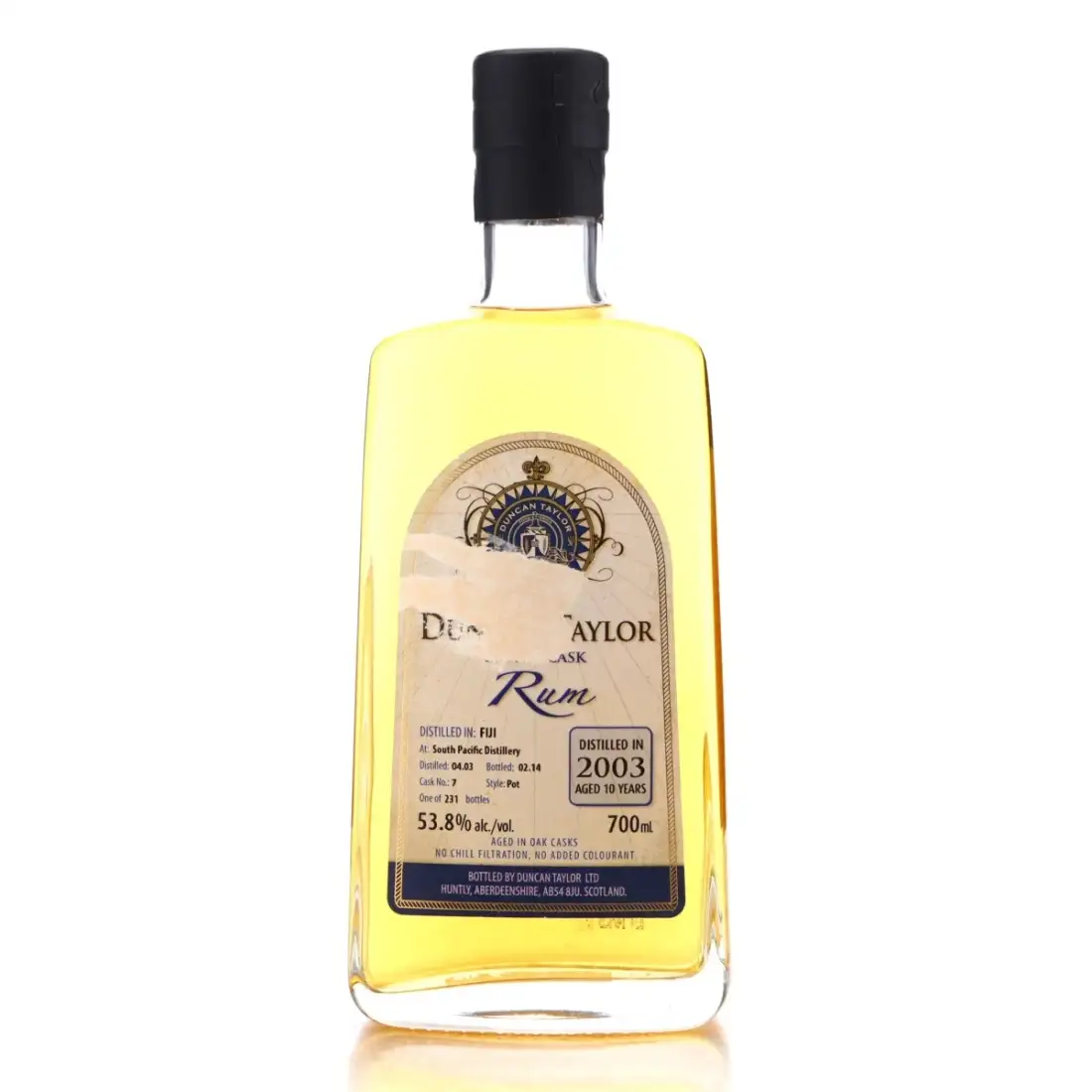 Bottle of Duncan Taylor South Pacific Single Cask Rum 2003