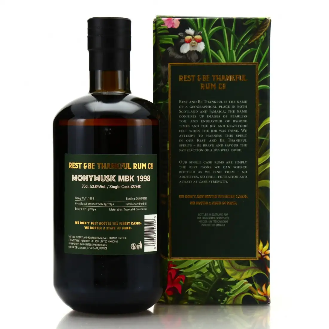 Image haute résolution de Rest & Be Thankful Clarendon Pure Single Jamaican Rum MBK 1998