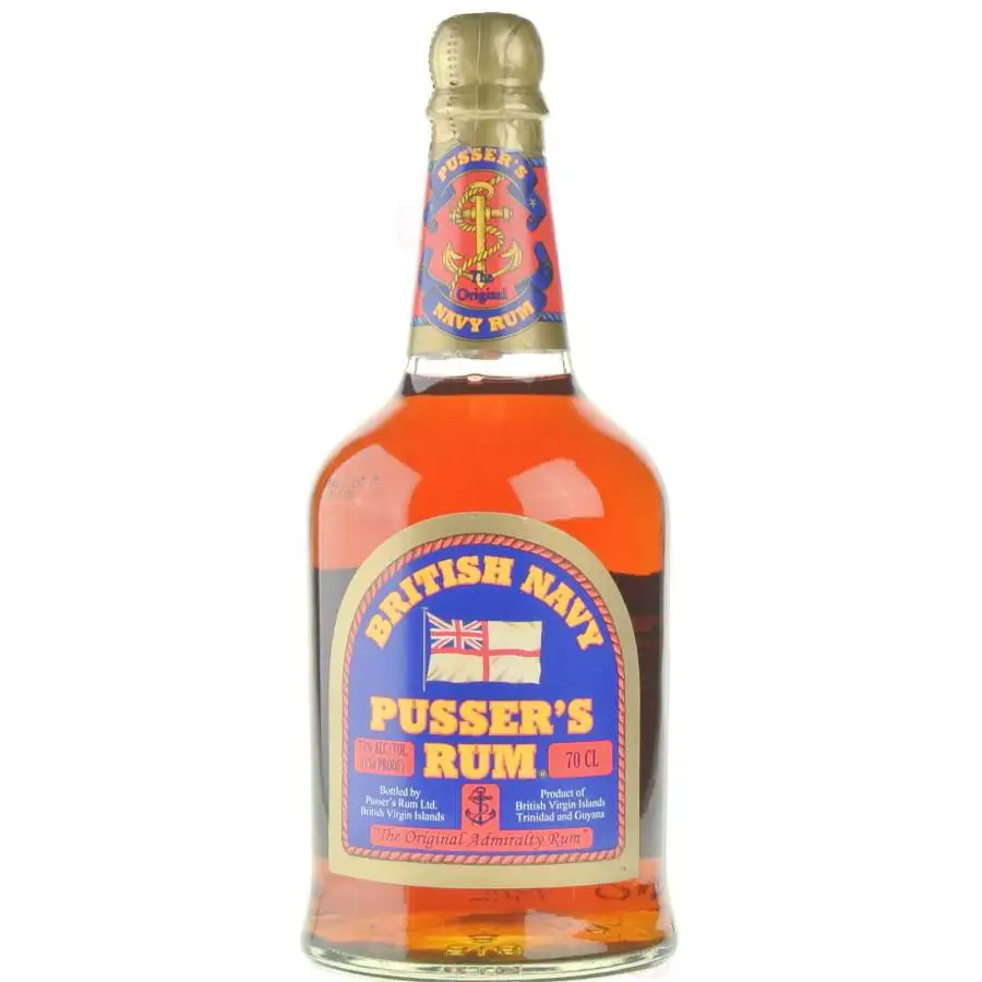 Bottle of Pusser‘s Rum Overproof (Blue Label)
