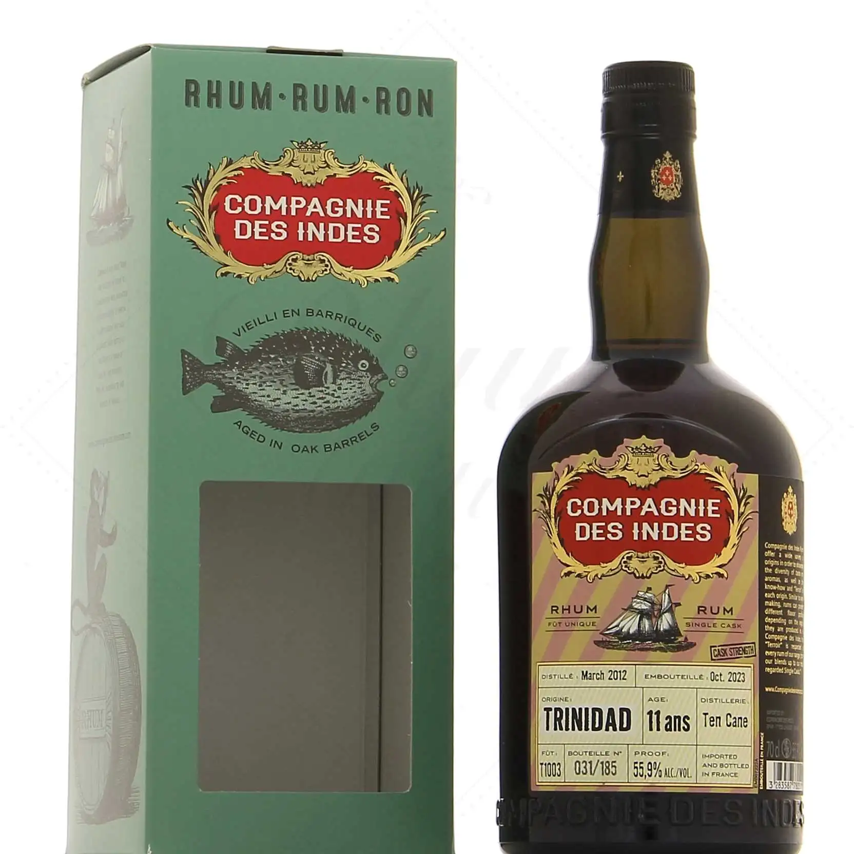 Bottle of CDI Ten Cane Trinidad 2012