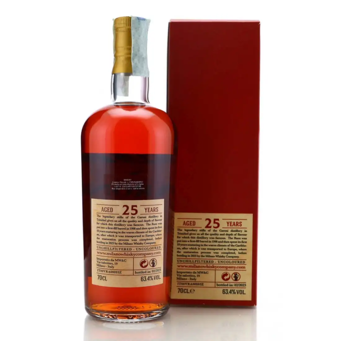 Image haute résolution de Milano Whisky Company Caroni Single Cask Rum 1998