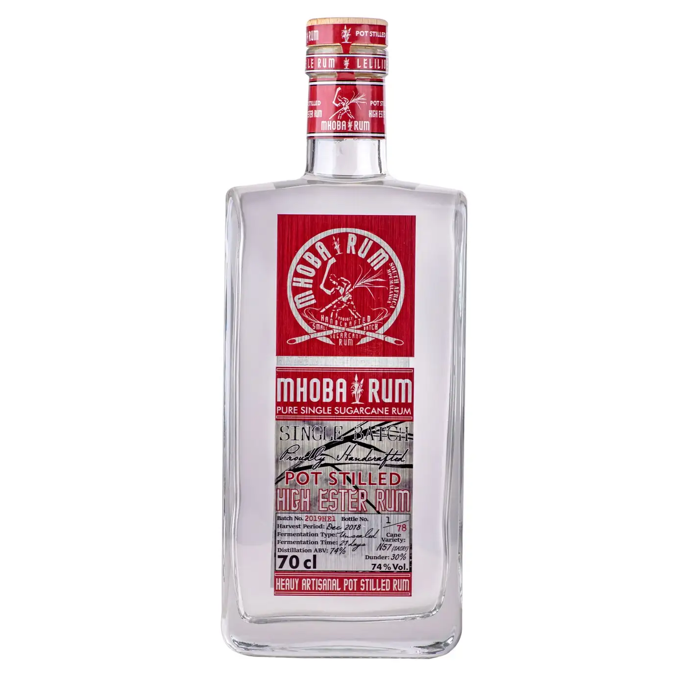 Bottle of MHOBA Pot Stilled High Ester Rum 2019