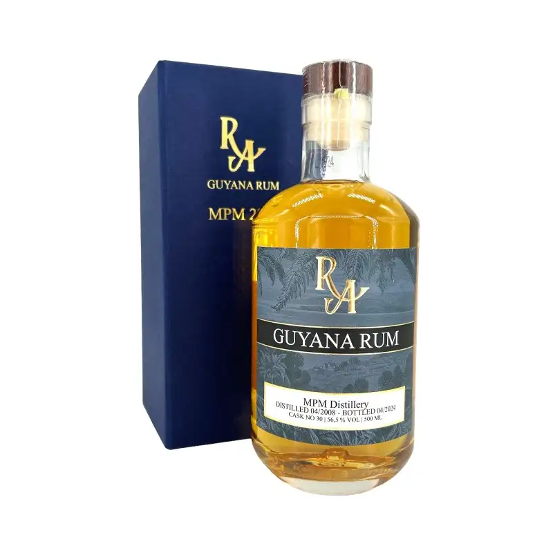 Bottle of RA Guyana Rum MPM 2008