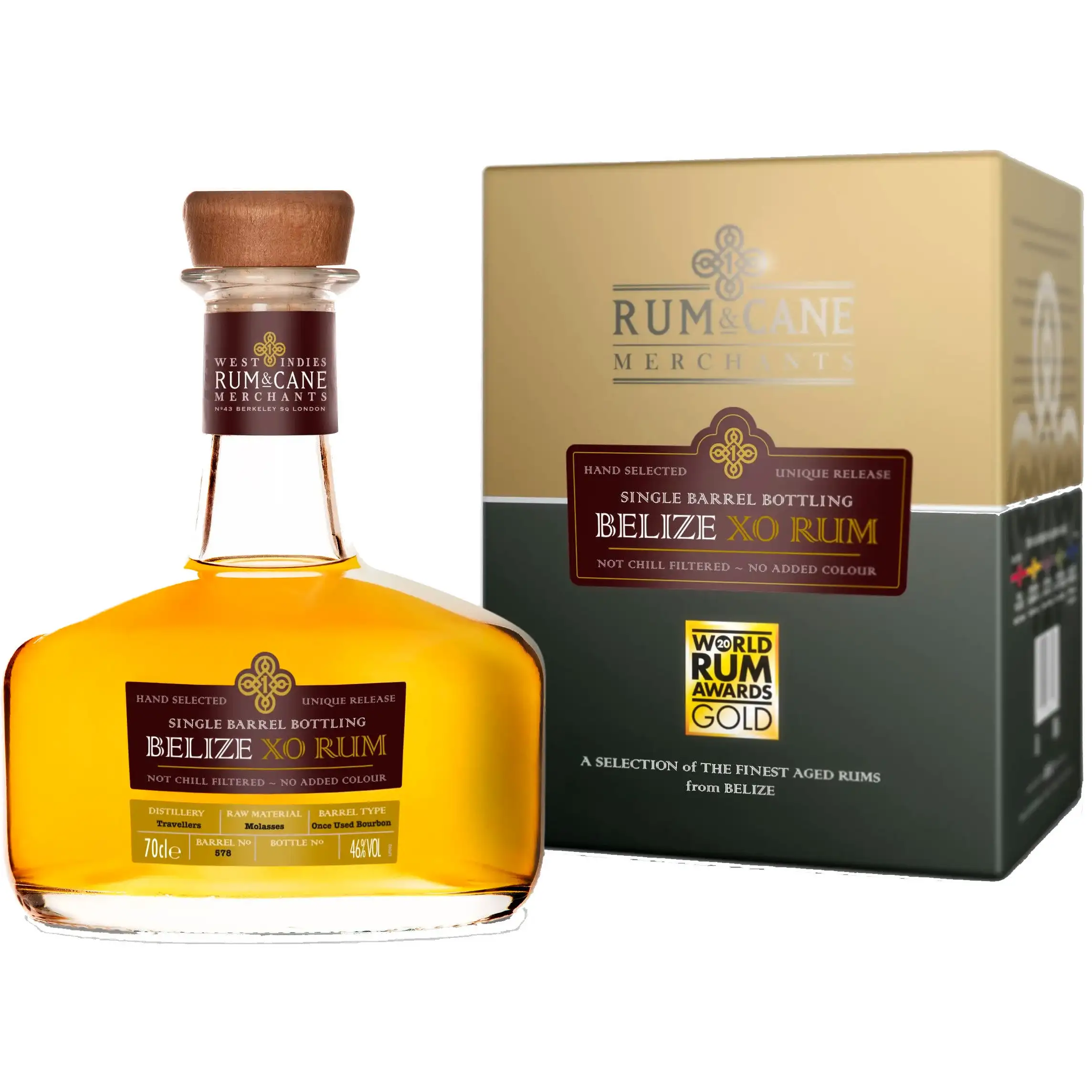 Bottle of Crucial Drinks Travellers Rum & Cane Belize XO