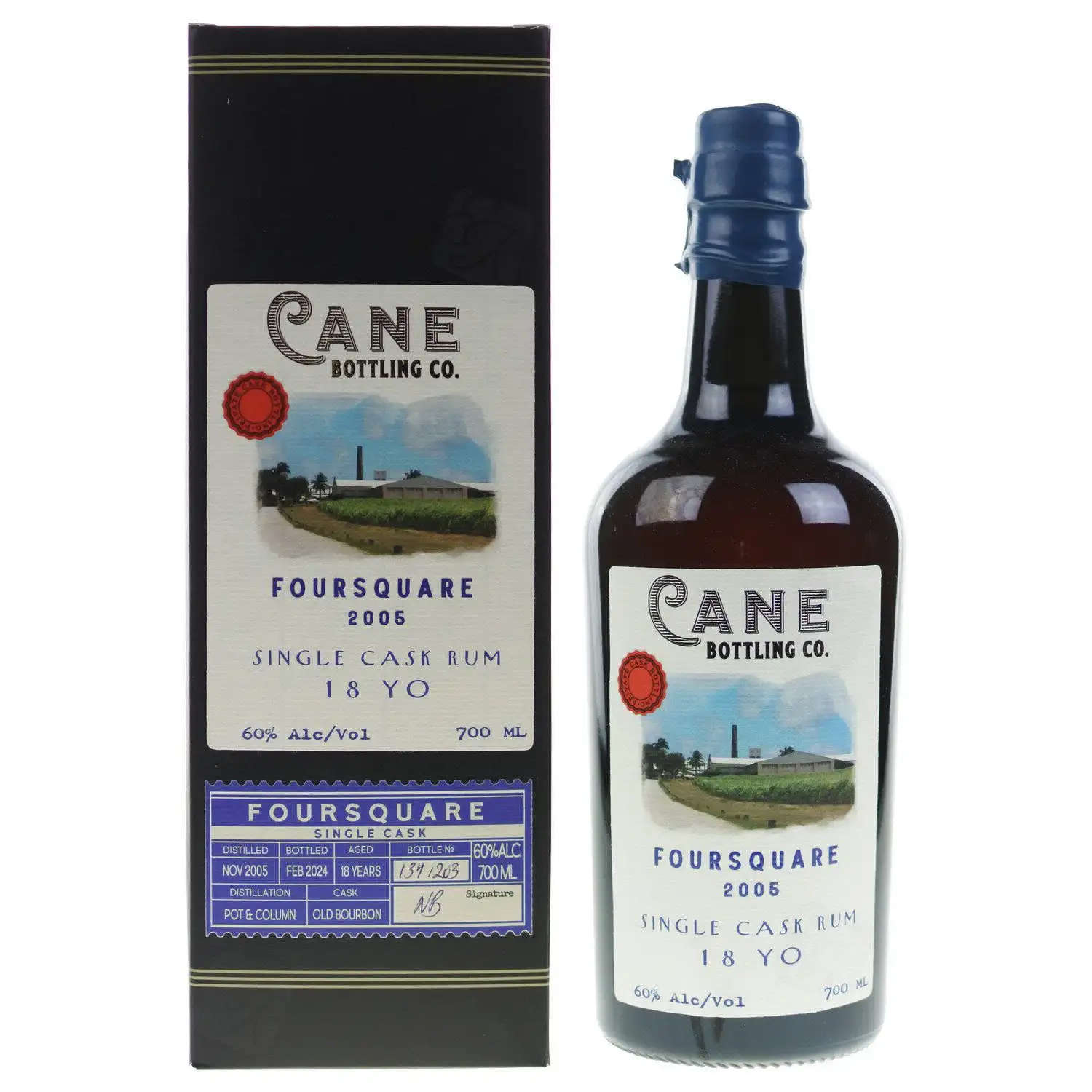 Bottle of Cane Rum Bottling Company Foursquare Single Cask Rum 2005
