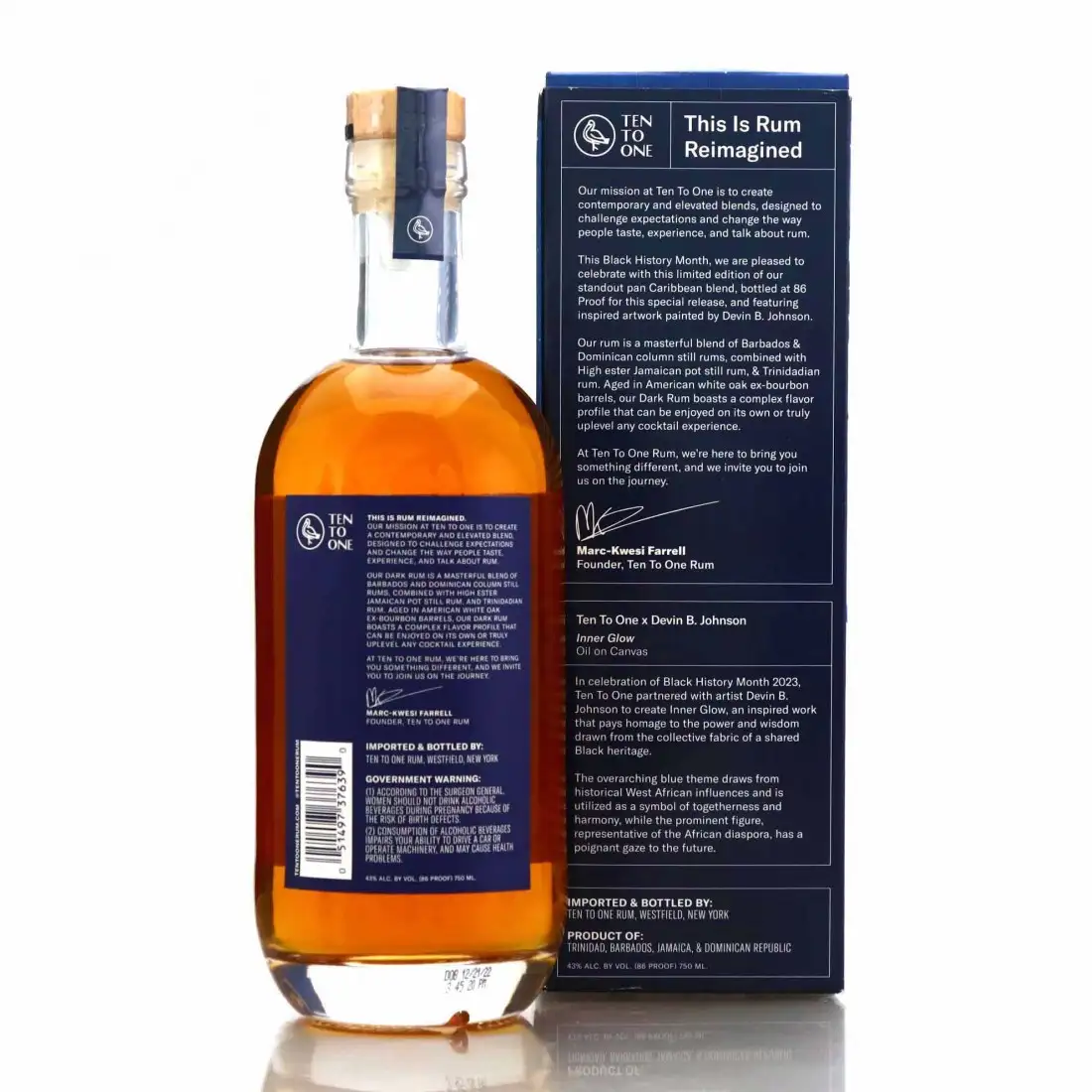 Image haute résolution de Ten to One Caribbean Dark Rum (Batch 3)