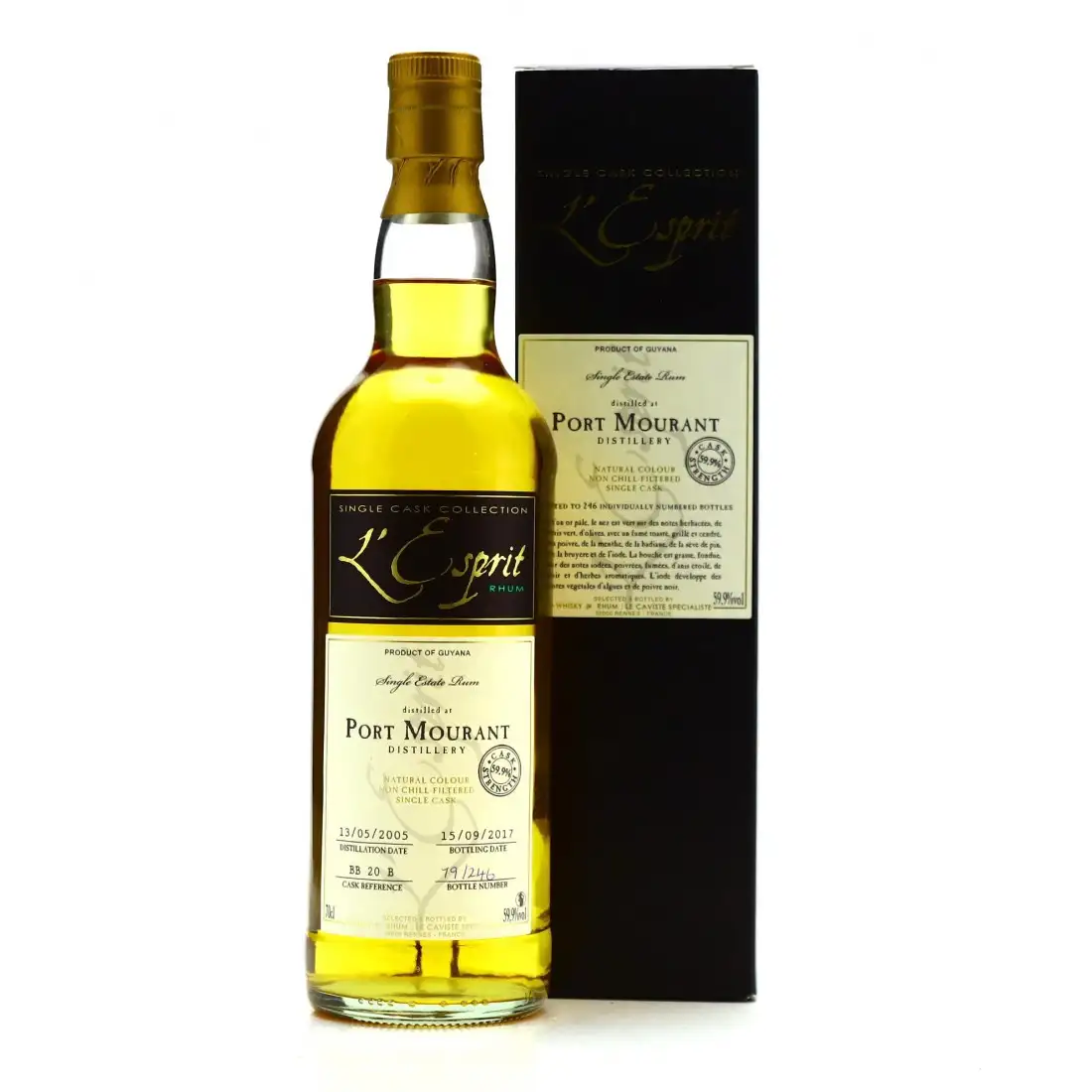 Bottle of Whisky & Rhum Port Mourant L‘Esprit 2005