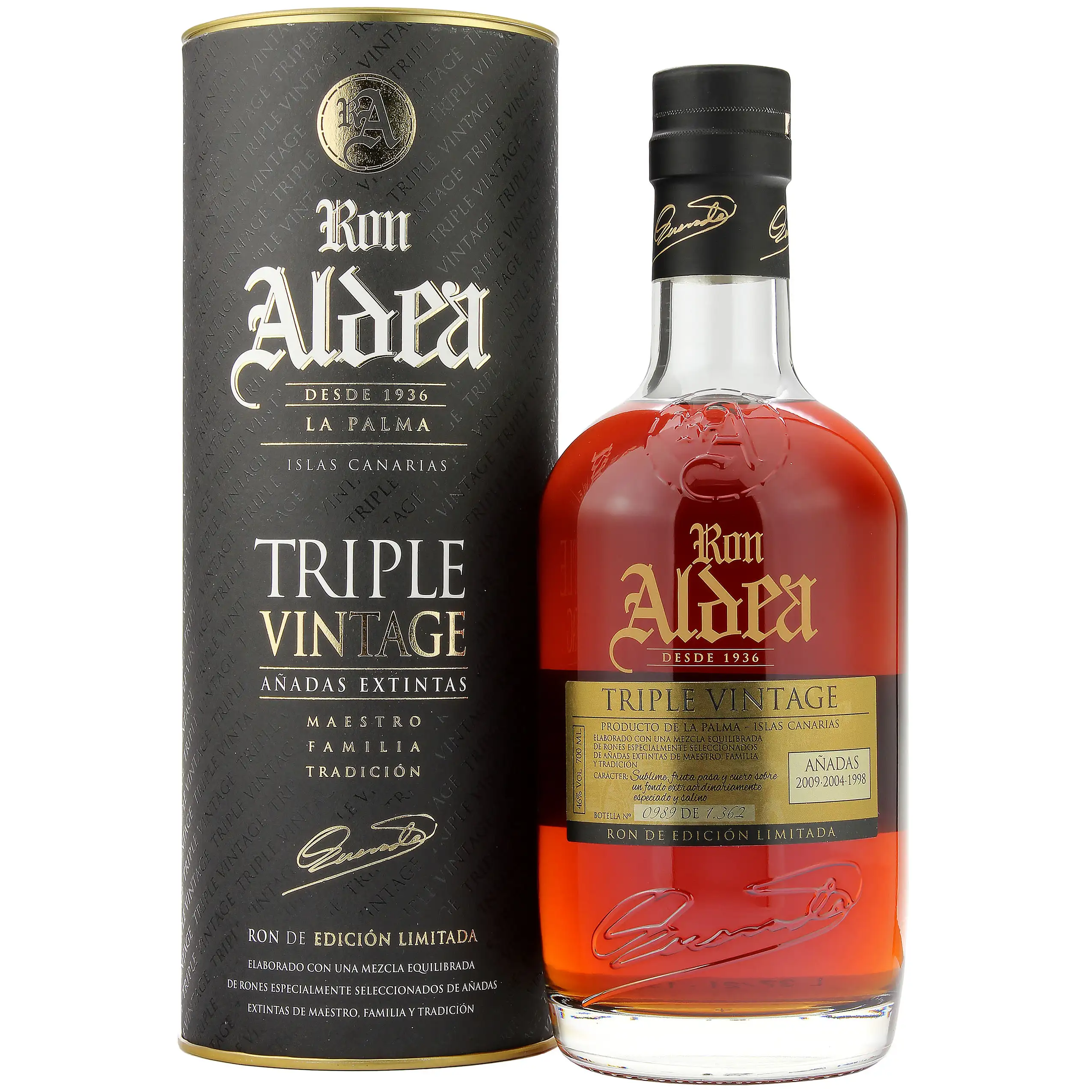 Bottle of Ron Aldea Triple Vintage (2009-2004-1998)