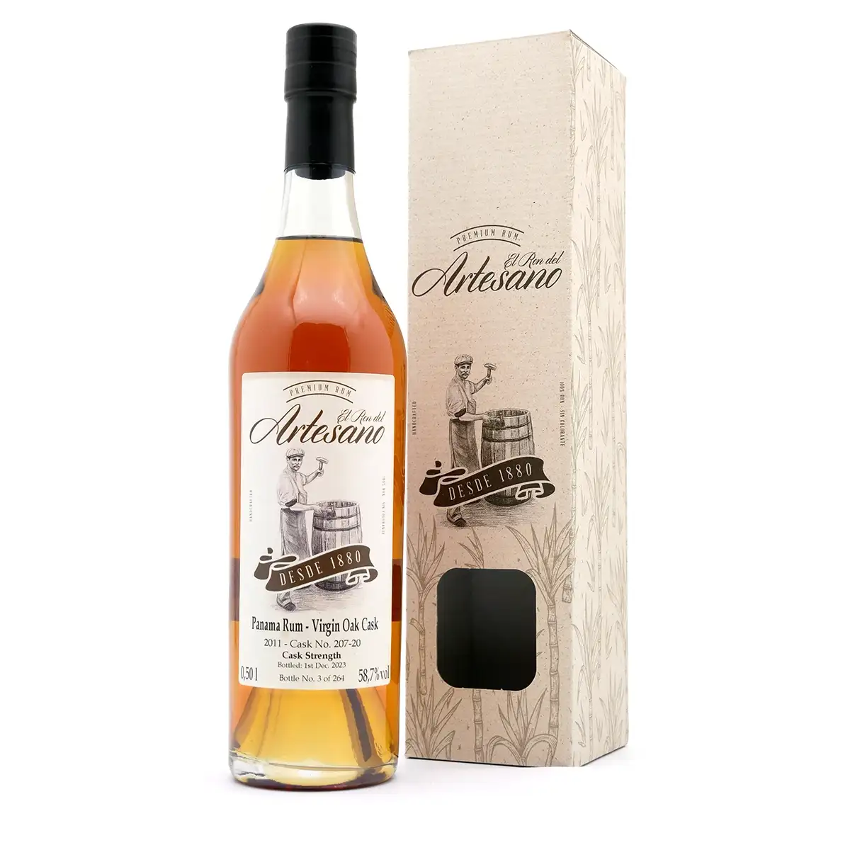 Bottle of El Ron del Artesano Panama Rum - Virgin Oak Cask Strength 2011